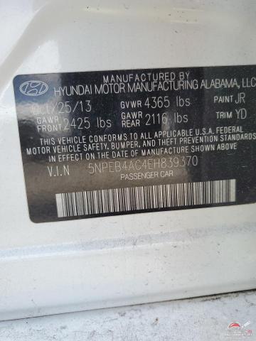 5NPEB4AC4EH839370 2014 HYUNDAI SONATA photo no. 12