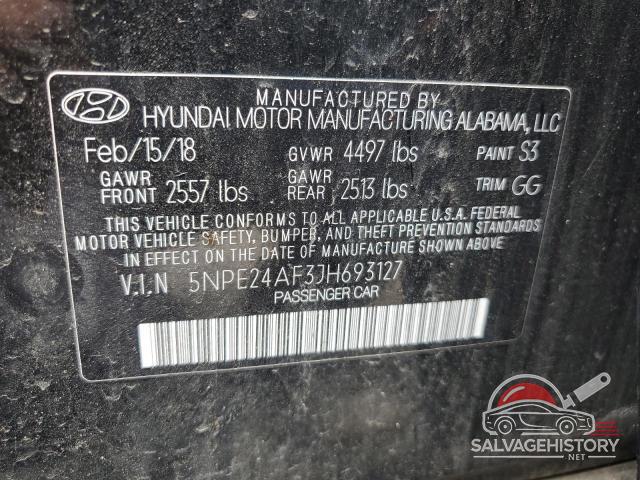 5NPE24AF3JH693127 2018 HYUNDAI SONATA photo no. 12