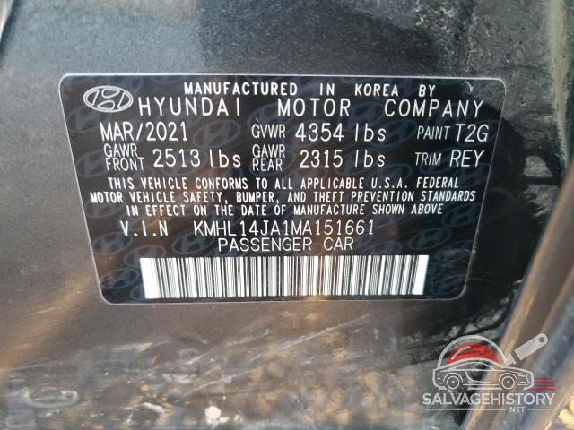 KMHL14JA1MA151661 2021 HYUNDAI SONATA photo no. 12