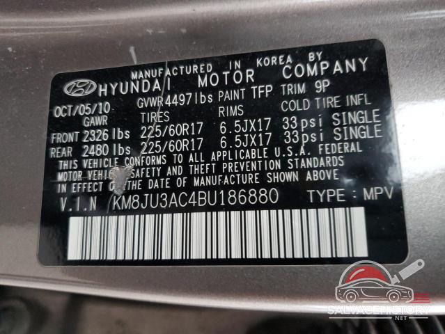 KM8JU3AC4BU186880 2011 HYUNDAI TUCSON photo no. 12