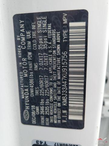 KM8J33A47KU915756 2019 HYUNDAI TUCSON photo no. 13