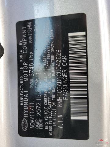 KMHTC6AD1CU042629 2012 HYUNDAI VELOSTER photo no. 12