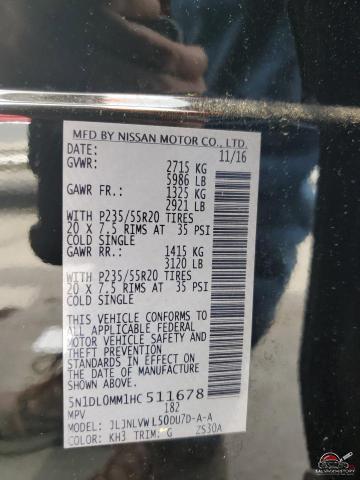 5N1DL0MM1HC511678 2017 INFINITI QX60 photo no. 13