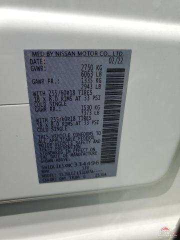 5N1DL1ESXNC334496 2022 INFINITI QX60 PURE photo no. 13