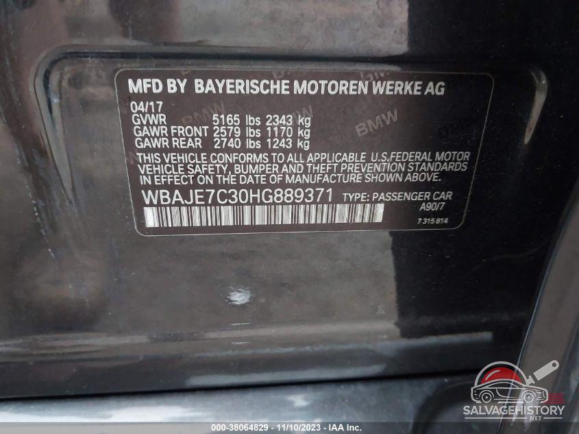 WBAJE7C30HG889371 2017 BMW 540I photo no. 8