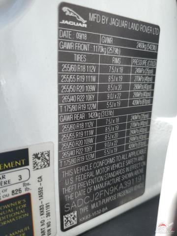 SADCJ2FN9KA391191 2019 JAGUAR F-PACE photo no. 13