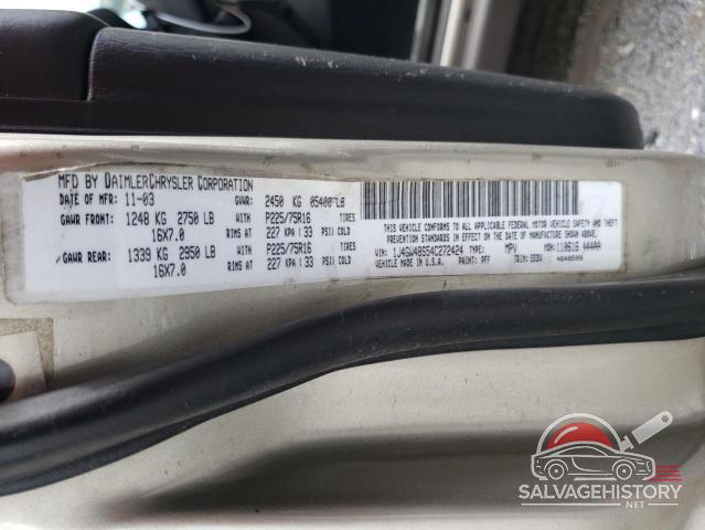 1J4GW48S54C272424 2004 JEEP GRAND CHER photo no. 13