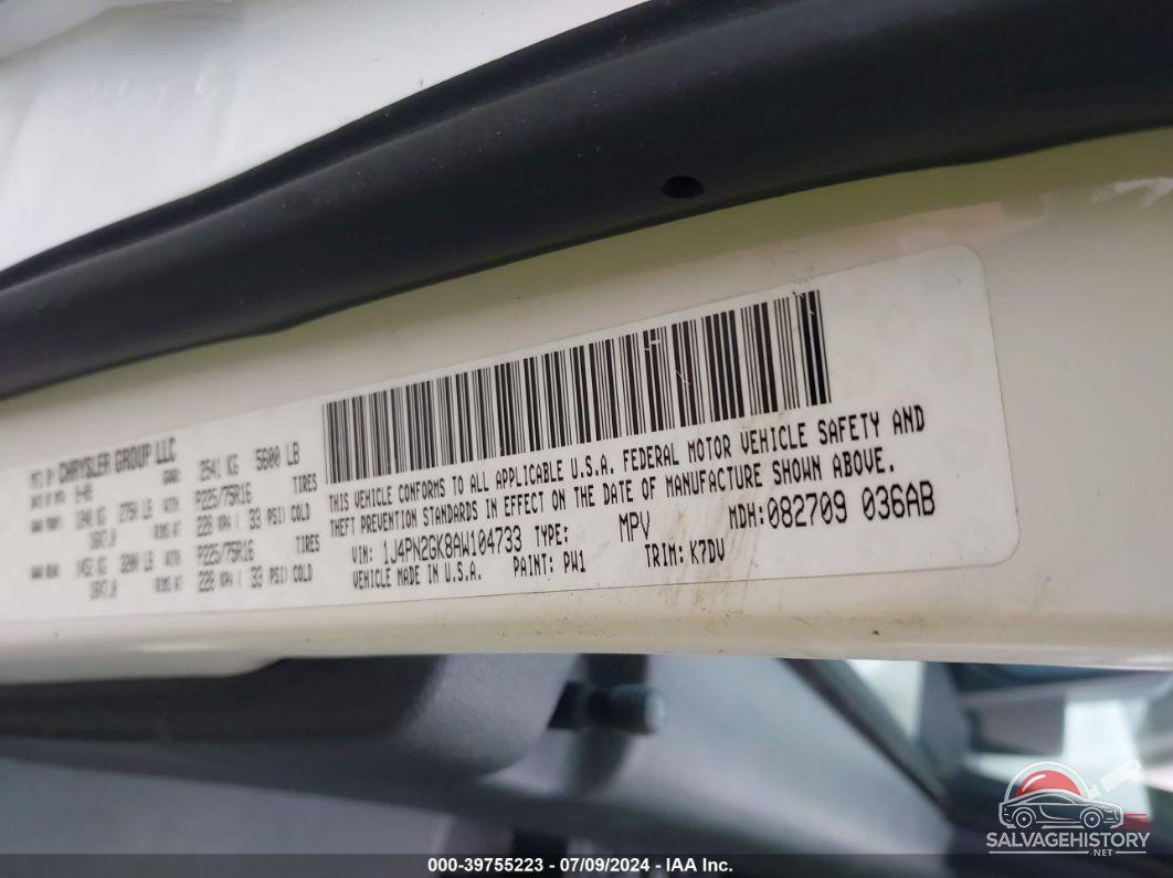 1J4PN2GK8AW104733 2010 JEEP LIBERTY photo no. 9