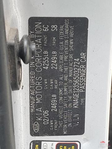 KNAGE123565032724 2006 KIA OPTIMA photo no. 12