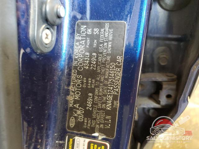 KNAGE124175146150 2007 KIA OPTIMA photo no. 12