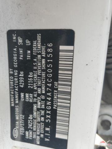 5XXGN4A74CG051586 2012 KIA OPTIMA photo no. 12