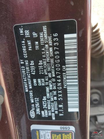 5XXGN4A70DG097336 2013 KIA OPTIMA photo no. 12