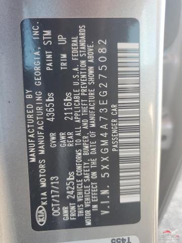 5XXGM4A73EG275082 2014 KIA OPTIMA photo no. 12