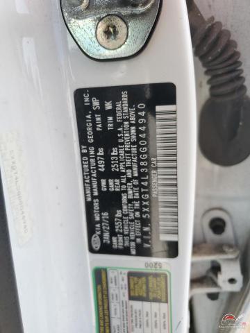 5XXGT4L38GG044940 2016 KIA OPTIMA photo no. 12