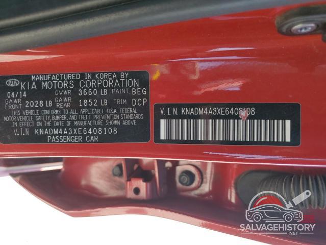 KNADM4A3XE6408108 2014 KIA RIO photo no. 12