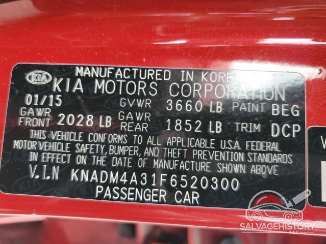 KNADM4A31F6520300 2015 KIA RIO photo no. 12