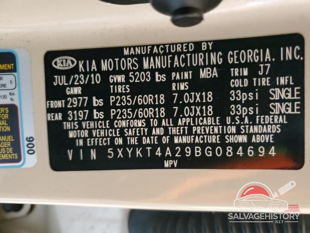 5XYKT4A29BG084694 2011 KIA SORENTO photo no. 13