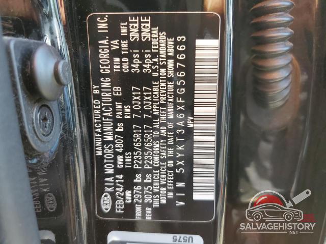 5XYKT3A6XFG567663 2015 KIA SORENTO photo no. 13
