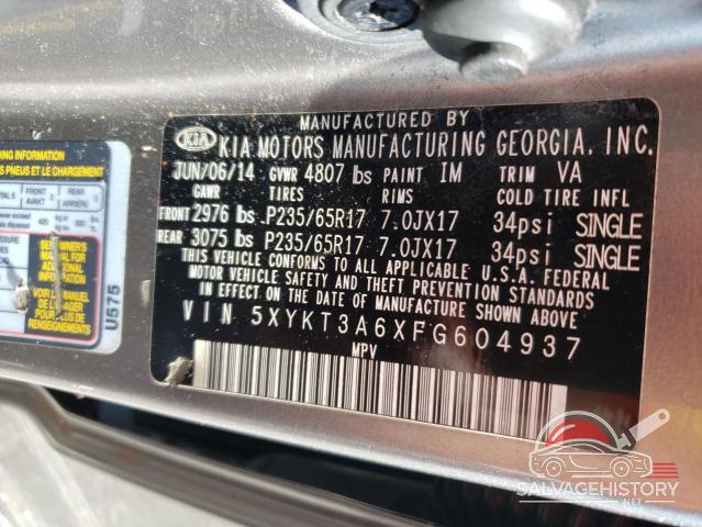 5XYKT3A6XFG604937 2015 KIA SORENTO photo no. 13