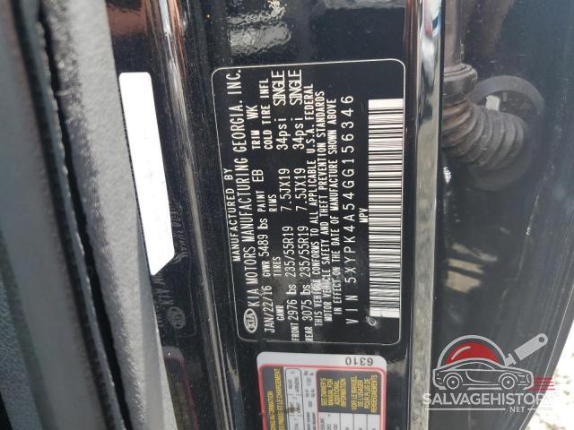 5XYPK4A54GG156346 2016 KIA SORENTO photo no. 13