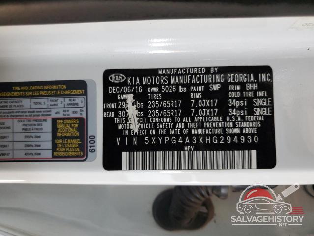 5XYPG4A3XHG294930 2017 KIA SORENTO photo no. 12