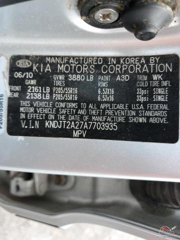 KNDJT2A27A7703935 2010 KIA SOUL photo no. 14