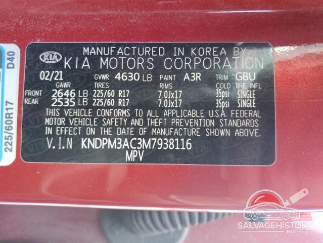 KNDPM3AC3M7938116 2021 KIA SPORTAGE photo no. 13