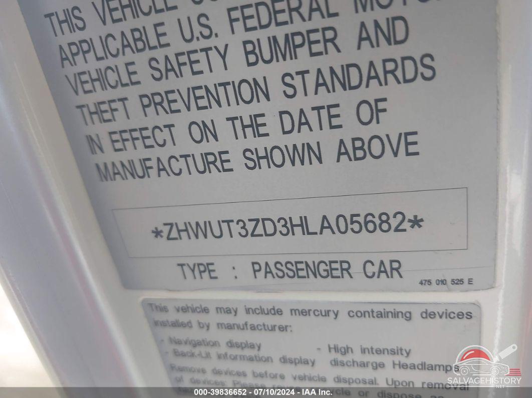 ZHWUT3ZD3HLA05682 2017 LAMBORGHINI AVENTADOR photo no. 9