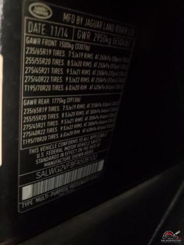 SALWG2VF8FA508100 2015 LAND ROVER RANGEROVER photo no. 12