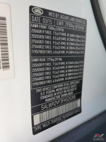 SALWR2VF3FA525266 2015 LAND ROVER RANGEROVER photo no. 13