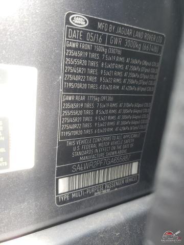 SALWR2PF7GA655887 2016 LAND ROVER RANGEROVER photo no. 13
