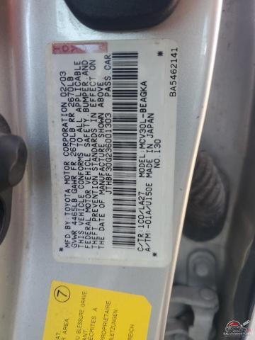 JTHBF30G236001303 2003 LEXUS ES300 photo no. 12