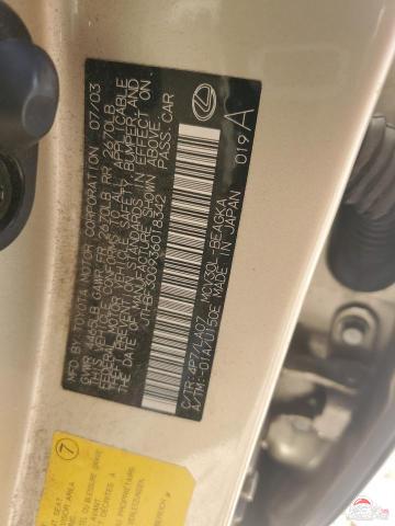 JTHBF30G936018342 2003 LEXUS ES300 photo no. 12