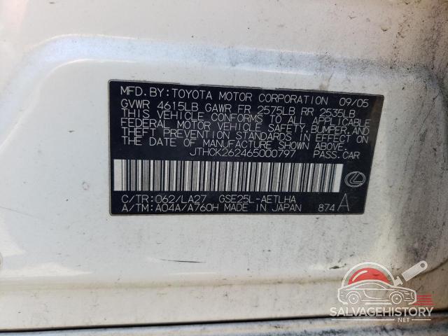 JTHCK262465000797 2006 LEXUS IS photo no. 12