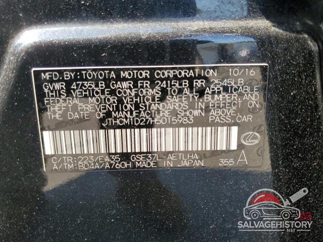 JTHCM1D27H5015983 2017 LEXUS IS photo no. 12