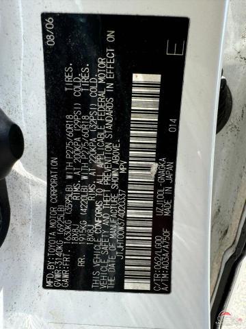JTJHT00W374020337 2007 LEXUS LX470 photo no. 10