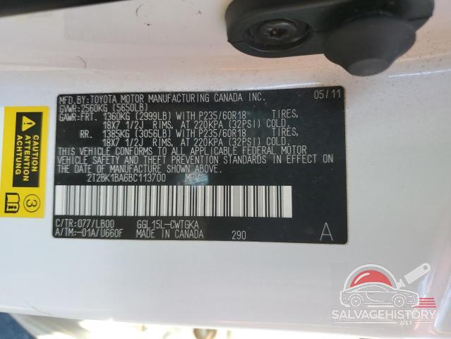 2T2BK1BA6BC113700 2011 LEXUS RX350 photo no. 13