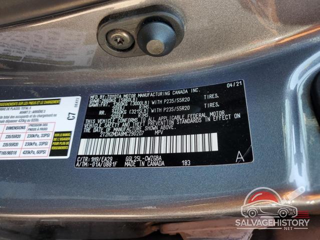 2T2HZMDA8MC290207 2021 LEXUS RX350 photo no. 13