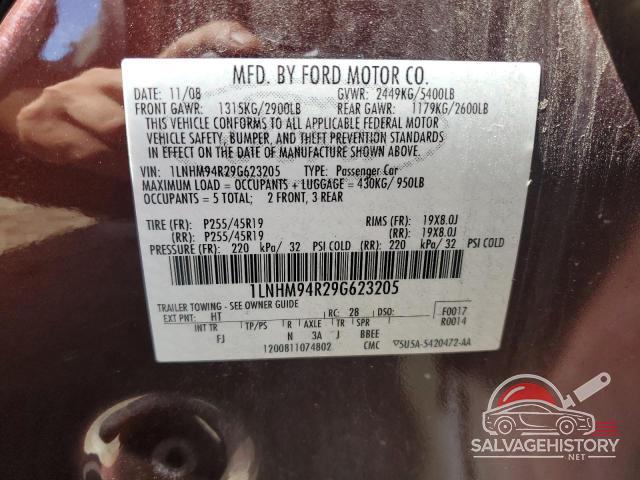 1LNHM94R29G623205 2009 LINCOLN MKS photo no. 12
