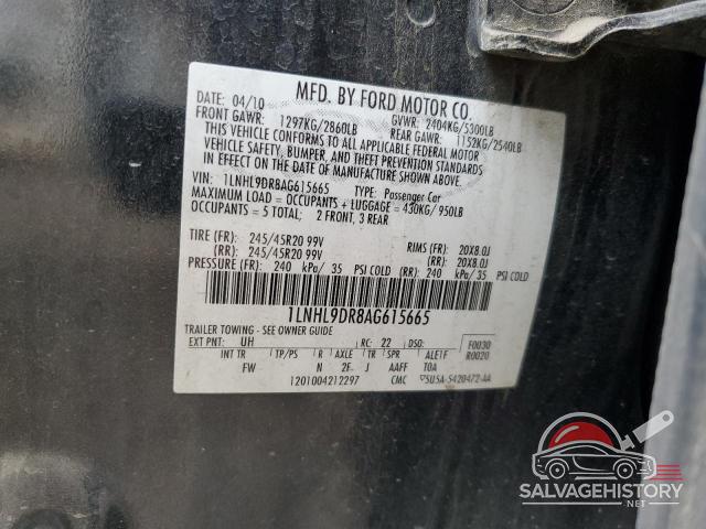 1LNHL9DR8AG615665 2010 LINCOLN MKS photo no. 12