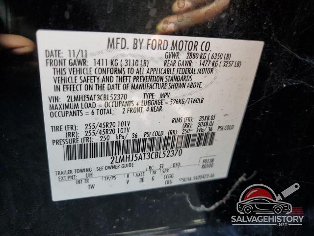 2LMHJ5AT3CBL52370 2012 LINCOLN MKT photo no. 12