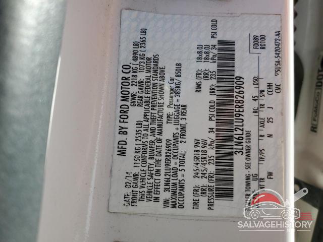 3LN6L2LU9ER826909 2014 LINCOLN MKZ photo no. 12