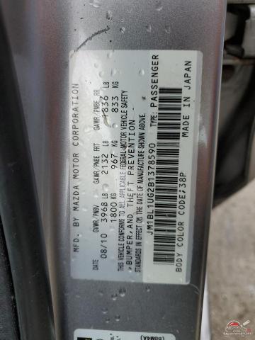 JM1BL1UG2B1378590 2011 MAZDA 3 photo no. 12