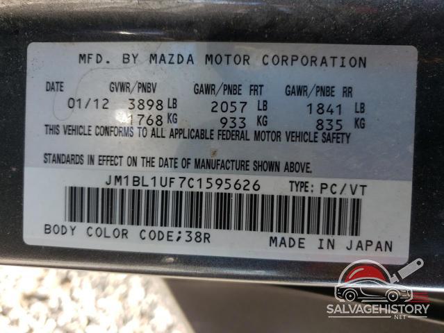 JM1BL1UF7C1595626 2012 MAZDA 3 photo no. 12