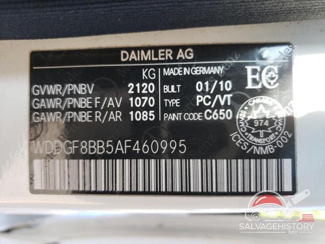 WDDGF8BB5AF460995 2010 MERCEDES-BENZ C-CLASS photo no. 12