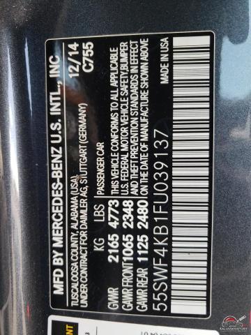 55SWF4KB1FU039137 2015 MERCEDES-BENZ C-CLASS photo no. 13