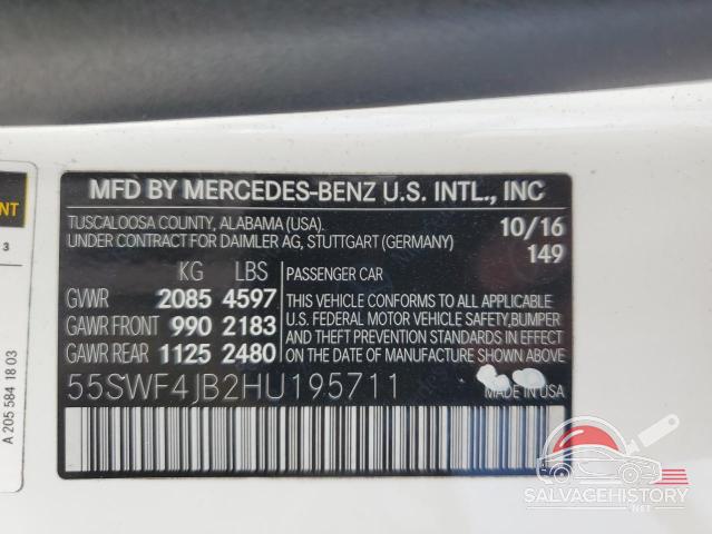 55SWF4JB2HU195711 2017 MERCEDES-BENZ C-CLASS photo no. 13