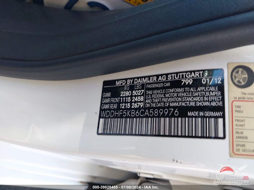 WDDHF5KB6CA589976 2012 MERCEDES-BENZ E 350 photo no. 9