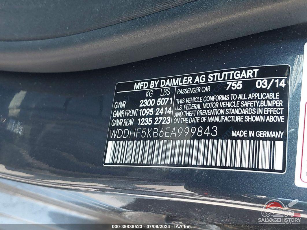 WDDHF5KB6EA999843 2014 MERCEDES-BENZ E 350 photo no. 9
