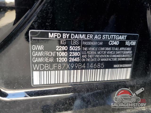 WDBUF87X99B414685 2009 MERCEDES-BENZ E-CLASS photo no. 12
